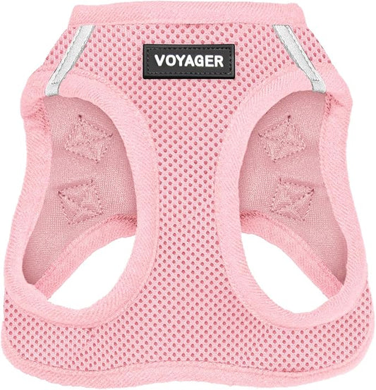 Voyager Step-in Air Dog Harness - All Weather Mesh, Reflective, No Pull Harness for Small, Medium Dogs, Cats - Secure with Hook & Loop Fastener, Buckle, Double D-Rings - Pink, XL BestPetSuppliesLLC