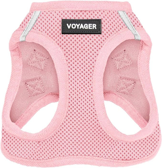 Voyager Step-in Air Dog Harness - All Weather Mesh, Reflective, No Pull Harness for Small, Medium Dogs, Cats - Secure with Hook & Loop Fastener, Buckle, Double D-Rings - Pink, S BestPetSuppliesLLC