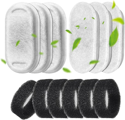 Cat Fountain Filter Replacement: 12 Cat Water fountain Filter - 6 Pieces Filters + 6 Pieces Sponges for Cat Fountains - Pet Water Fountain Filters for Cat Water Fountain H1 (67oz/2L) - PAWPICO