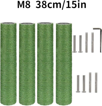 BNOSDM 4 Pcs M8 15”x2.75” Cat Tree Scratching Post Replacement Parts for Indoor Cats Tower Rope Scratch Poles Refill Sisal Pole Part for Refurbishment Hemp Kitty Furniture Accessories Spare - PAWPICO