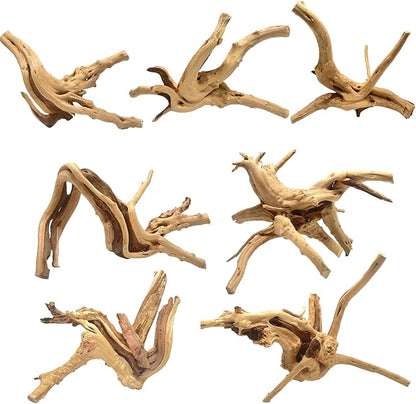WDEFUN Natural Spiderwood for Aquarium Decor 7-Piece 4''-8'' Long Natural Driftwood Branches for Fish Tank Decorations WDEFUN