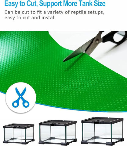 Bearded Dragon Tank Accessories, Reptile Terrarium Liner Substrate for Leopard Gecko, Snake, Lizard and Tortoise, Non-adhesive Reptile Carpet Bedding for Reptile Tank, Green Duedusto