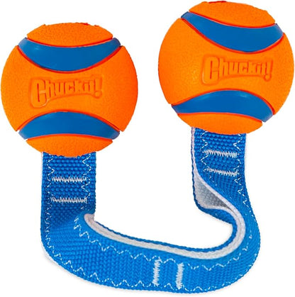 Chuckit! Ultra Duo Tug Dog Toy, Medium Indoor and Outdoor Dog Ball for Dogs 20-60 Pounds - PAWPICO