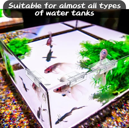 6Pcs Rimless Aquarium Lid Clips, 0.24'' Thick Acrylic Fish Tank Cover Clips Holder, Universal Glass Aquarium Top Lid Support, Transparent Fish Tank Lid Clamp for Aquarium Hoods Parts (6mm) PAWPICO