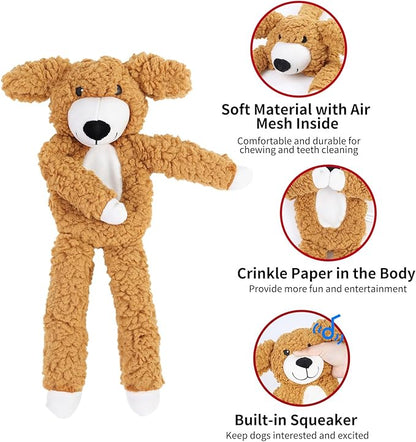 DODODOLA Dog Toys Plush Partial Stuffing Puppy Chew Toys for Teething Soft Squeaky Dog Toy to Keep Them Busy for Small Medium Big Large Dogs Pet - PAWPICO