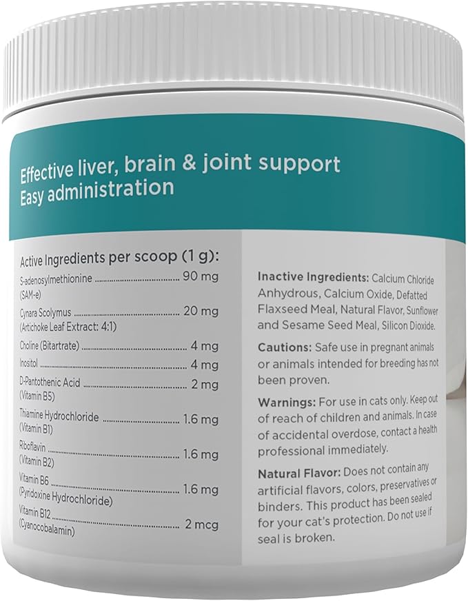 maxxiSAMe Advanced SAM-e Powder Supplement - Liver, Cognitive & Joint Support for Cats, 3.2oz maxxipaws