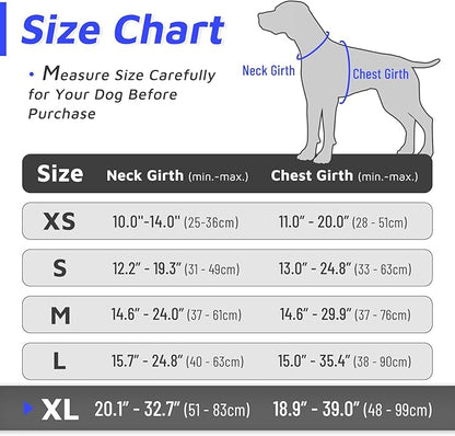 Eagloo Dog Harness Large Breed, No Pull Service Vest with Reflective Strips and Control Handle, Adjustable and Comfortable for Easy Walking, No Choke Pet Harness with 2 Metal Rings, Blue, XL GoExplorewithEagloo