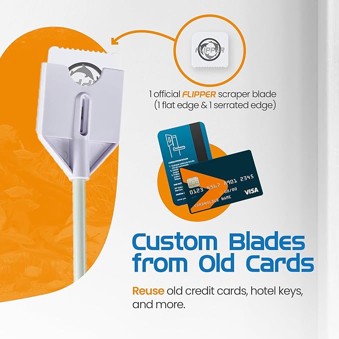 Flipper Platinum Aquarium Algae Scraper (12", Nano) - Aquarium Glass Cleaner Tool with Serrated Blade - Algae Remover for Fish Tank Scraper for Glass Aquariums and Acrylic Tanks FLPPER