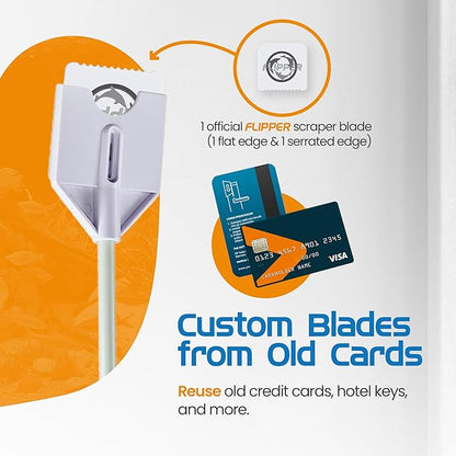 Flipper Platinum Aquarium Algae Scraper (12", Nano) - Aquarium Glass Cleaner Tool with Serrated Blade - Algae Remover for Fish Tank Scraper for Glass Aquariums and Acrylic Tanks FLPPER