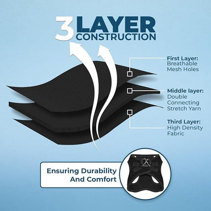 Voyager Step-in Air Dog Harness - All Weather Mesh, Reflective, No Pull Harness for Small, Medium Dogs, Cats - Secure with Hook & Loop Fastener, Buckle, Double D-Rings - Black, XL BestPetSuppliesLLC