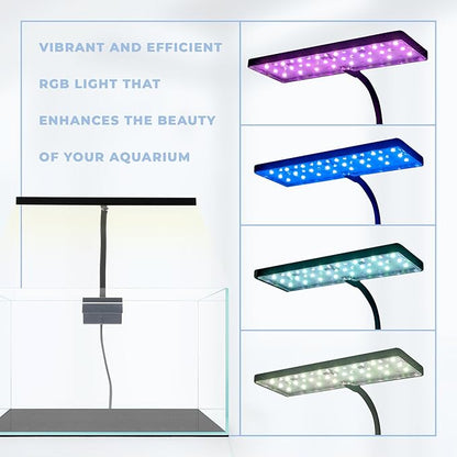 EOS LED Aquarium Light - Adjustable Aquarium Gooseneck Light with 7-Mode RGB Settings - Ideal Planted Aquarium Light - Fish Tank Light - Nano Aquarium Light - Aquarium LED Light - N7 RGB Aqua+Worx