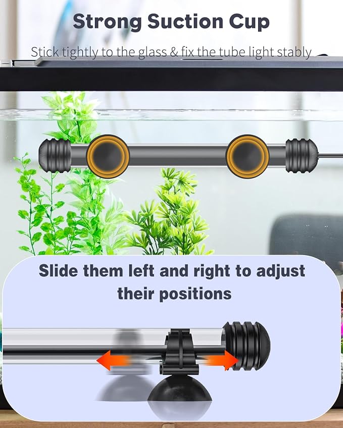 Pawfly 3 W Aquarium LED Light 7.5 Inch Underwater Fish Tank Light with Full Spectrum IP68 Waterproof White Blue Red Lights with Daytime & Night Mode Timer Auto On/Off and Adjustable Brightness Pawfly