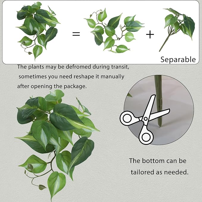 Fake Reptile Plants for Reptile Terrarium Plants, Reptile Plant Décor, Turtle Tank Plants with Suction Cup IBWell