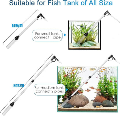 hygger Gravel Vacuum for Aquarium, Aquarium Siphon Vacuum Cleaner for Fish Tank Gravel and Sand Cleaning, Remove Dirt, Water Change, Aquarium Gravel Cleaner with Adjustable Water Flow (S) hygger