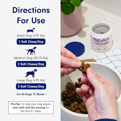 PetLab Co. Probiotics for Dogs, Support Gut Health, Occasional Diarrhea, Digestive Health & Seasonal Allergies - Pork Flavor - 30 Soft Chews - Packaging May Vary PetlabCo