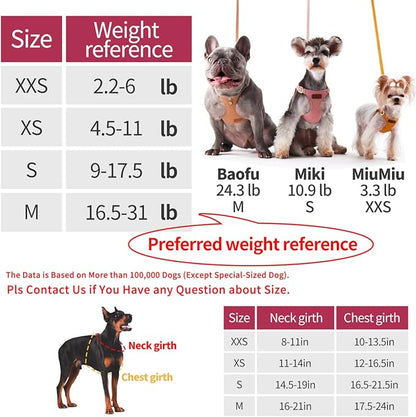 Puppytie No Pull Dog Harness with Multifunction Dog Leash,Soft Adjustable No Choke Escape Proof Pet Harness Vest for Medium Dogs or Large Dogs,red,M - PAWPICO