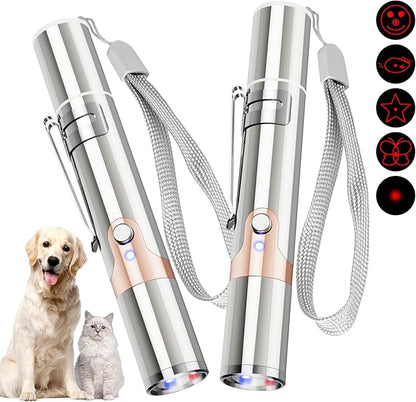 Cat Toy, 2 Pieces USB Rechargeable, Long Range 5 Modes, Interactive Kitten Toy for Indoor Cat and Dog - PAWPICO