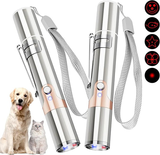 Cat Toy, 2 Pieces USB Rechargeable, Long Range 5 Modes, Interactive Kitten Toy for Indoor Cat and Dog - PAWPICO
