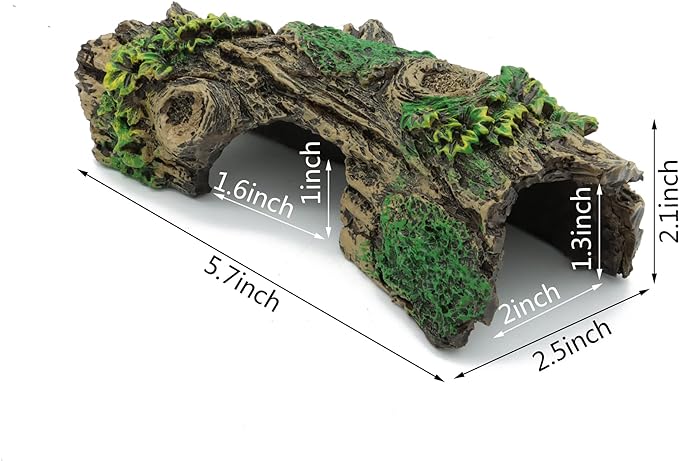 JIH Aquarium Decorations Resin Hollow Tree Trunk Ornament, Bettas House Cave Wood House Decor for Fish Tank (HS-SP207) JIH