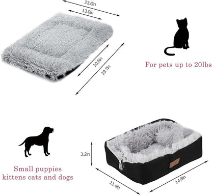 Cat Bed Small Dog Bed 24''X20'' Self Warming Cat Bed Self Heating Cat Pad Extra Warm Thermal Kitten Beds for Indoor Outdoor Kittens Small Pets (Black) - PAWPICO