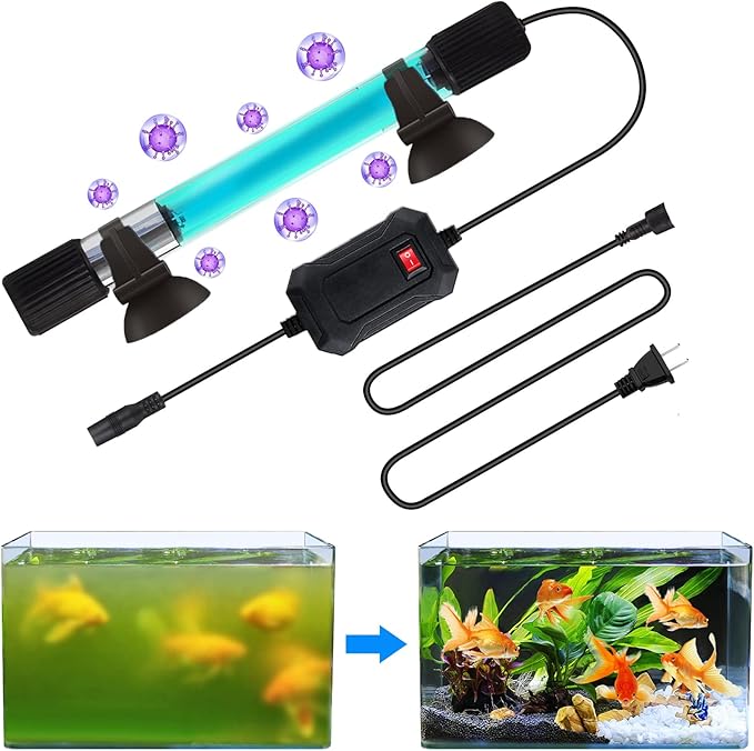 Aquarium Clean Light，3 W mini &13W Submersible Light,Aquarium Water Clean Green Clear Waterproof Clean Lamp for Pond,Swimming Pool,Indoor (13W) AquariumPetsFishMonopoly