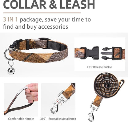 PUPTECK Adjustable Dog Harness Collar and Leash Set Step in No Pull Pet Harness for Small Medium Dogs Puppy and Cats Outdoor Walking Running, Soft Mesh Padded Reflective Vest Harnesses, Orange XXS PUPTECK