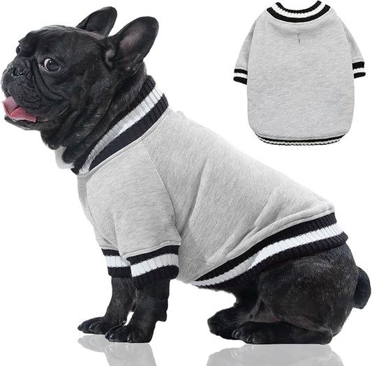 FUAMEY Dog Pullover Sweatshirt，Dog Winter Sweaters Warm Dog Clothes Dog Vest Thick Puppy Pullover Soft Pet Fleece Sweater Cute Doggie Boy Girl Outfit for Small Medium Dogs Grey XS - PAWPICO
