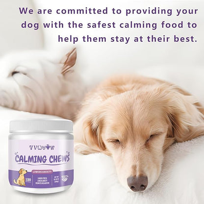 Dog Calming Chews with Melatonin - 120PCS Anxiety Relief Treats for Dogs, Calming Chews for Dogs, Promote Relaxation, Reduce Stress, Sleep Aid for Dogs,Natural Ingredients Calming Treats for Dogs VVWVVW