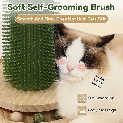OTOB 36" Tall Cat Scratching Post, Natural Sisal Rope Cactus Scratcher Post, Vertical 6-in-1 Interactive Turntable Cat Scratch Post with Soft Ball Toys, Protect Your Furniture for All Indoor Cats - PAWPICO