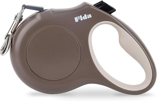 Fida Retractable Dog Leash X-Small Breed, 10 ft Durable Pet Walking Leash for Extra Small Dogs/Cats/Small Animals up to 18lbs, 360° Tangle Free, Coffee/Brown Fida