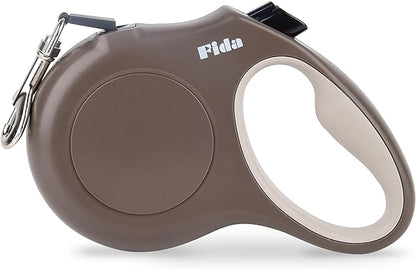 Fida Retractable Dog Leash, 16 ft Dog Walking Leash for Small Dogs up to 26lbs, 360° Tangle Free, Coffee/Brown Fida