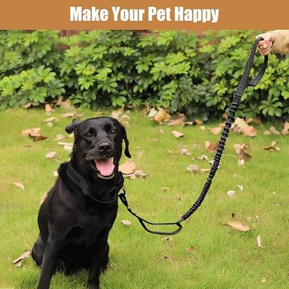 Tactical Dog Collar Leash Set, Adjustable Military Training Nylon Collar Dog Training with Control Handleand Metal Buckle, Dog Collar for Medium Large Dogs (Black,XL) - PAWPICO