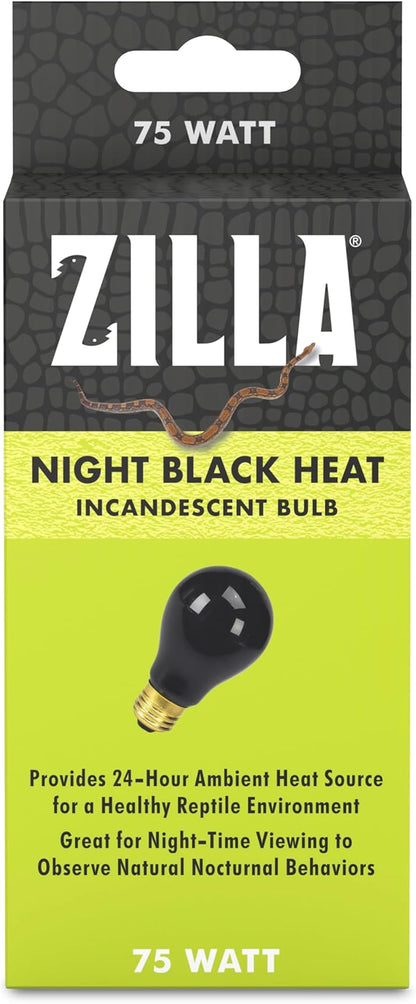 Zilla Incandescent Bulb, Night Black, Ideal for Nocturnal Reptile Species Zilla
