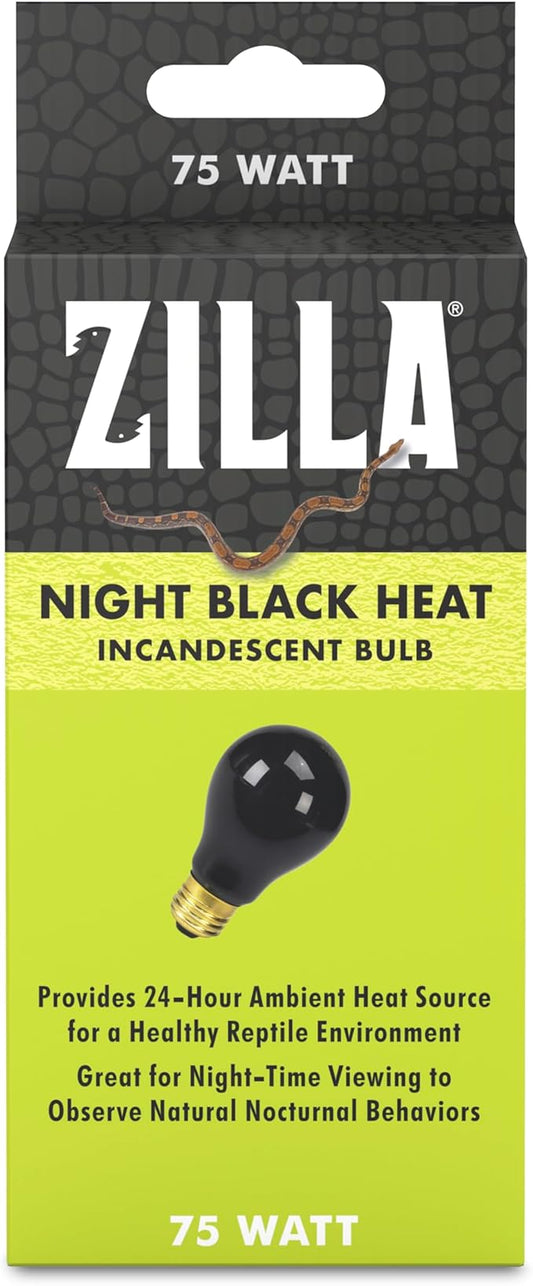 Zilla Incandescent Bulb, Night Black, Ideal for Nocturnal Reptile Species Zilla