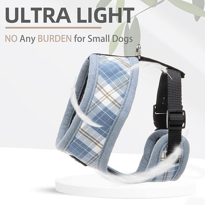 PUPTECK Soft Mesh Dog Harness and Leash Set Pet Puppy Cat Comfort Padded Vest No Pull Harnesses, Sky Blue, L PUPTECK