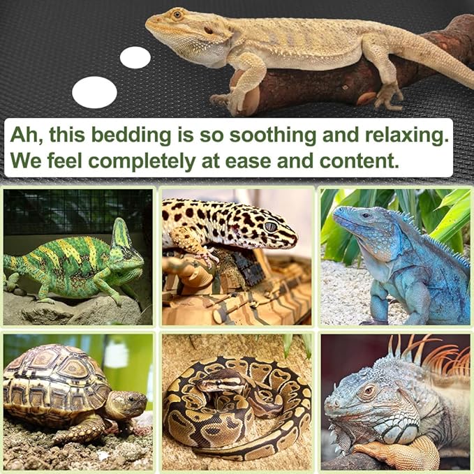 Large Size 24"X 118" Reptile Carpet, Reptile Mat, Bearded Dragon, Bearded Dragon Tank Flooring, Snake Bedding, Bearded Dragon Tank Accessories (24"X 118", 1 PCS Black Thicker Mat) TCYPUHL