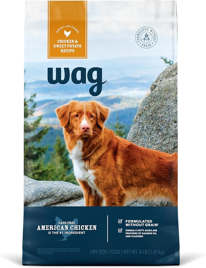 Amazon Brand - Wag Dry Dog Food Chicken & Sweet Potato, Grain Free 4 lb Bag - PAWPICO