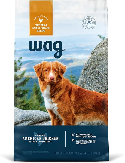 Amazon Brand - Wag Dry Dog Food Chicken & Sweet Potato, Grain Free 4 lb Bag - PAWPICO