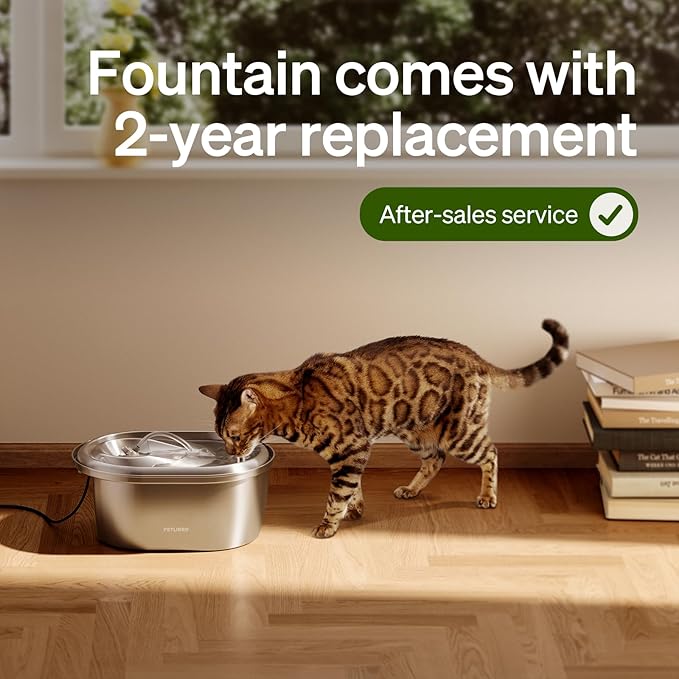 PETLIBRO 4 Pack Replacement Filters for Stainless Steel Cat Water Fountain PLWF003 / PLWF006, Adjustable Water Flow Pet Fountain, Super Quiet Dog Water Dispenser - PAWPICO