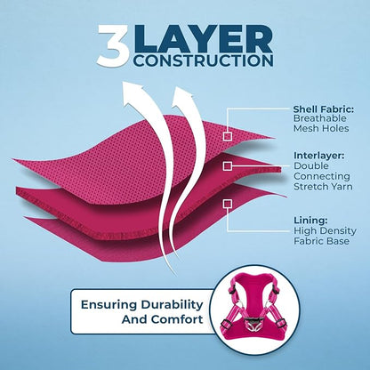 Best Pet Supplies Voyager Adjustable Dog Vest Harness Breathable No Pull Harness for Small, Medium, Large Dogs, Harness for Walking, Jogging, Easy Step-In, Reflective Stripes - (Fuchsia), XL BestPetSuppliesLLC