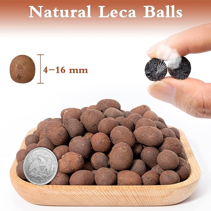 Halatool 8 LB Leca Clay Pebbles for Plants 4mm-16mm Clay Balls 100% Natural Hydroton Leca Balls for Indoor Plants Hydroponic Growing Gardening Orchids Drainage Decoration Aquaponics HALATOOL