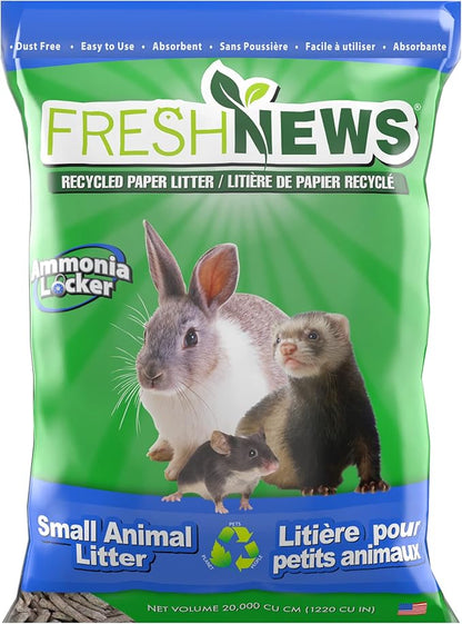 Fresh News Recycled Paper Small Animal Litter Bedding, 20 Liters FreshNews