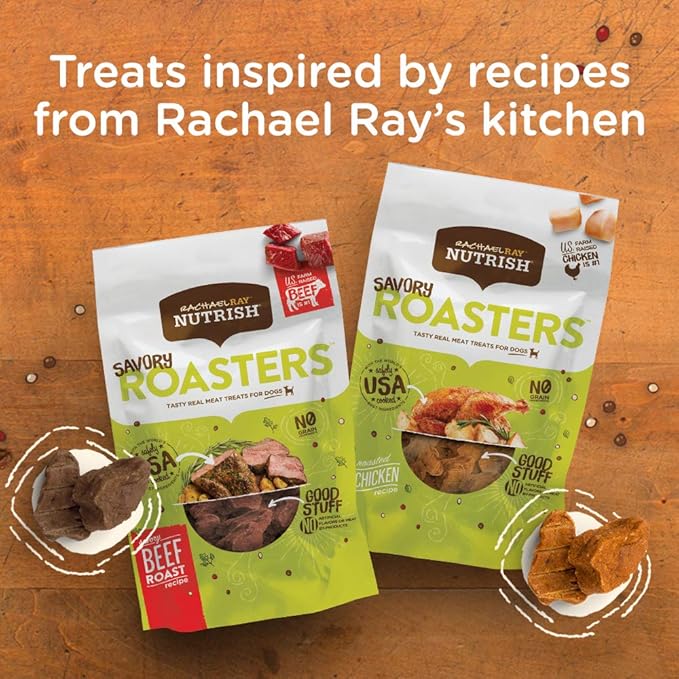 Rachael Ray Nutrish Savory Roasters Real Meat Dog Treats, Roasted Chicken Recipe, 12 Ounces, Grain Free - PAWPICO