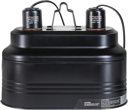 Simple Deluxe Dual Dome Reptile Light Fixture with Separate Switches, Fits Max 160W Reptile Heat Lamp/UVB Light, for Amphibians Terrarium and Tortoise Habitat SimpleDeluxe