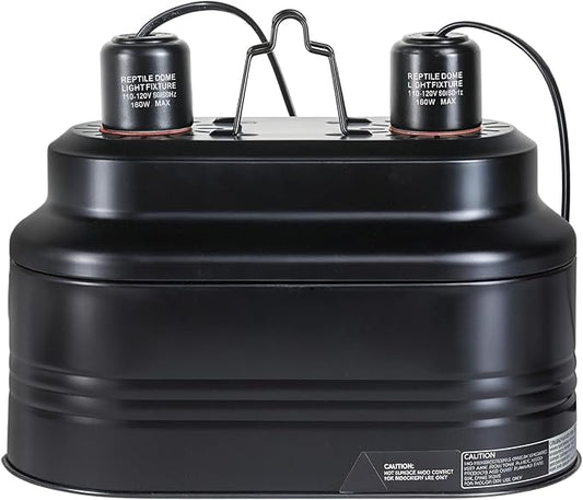 Simple Deluxe Dual Dome Reptile Light Fixture with Separate Switches, Fits Max 160W Reptile Heat Lamp/UVB Light, for Amphibians Terrarium and Tortoise Habitat SimpleDeluxe
