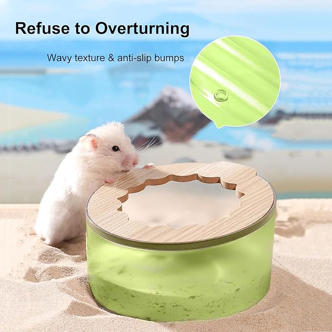 Hamster Bathroom, Small Animal Sand Bath Box, Premium Hamster Bathtub, Easy to Clean, Small Animals Cage Accessories, Sand Bath Container for Dwarf Hamster, Syrian Hamster, Gerbil Wenriko