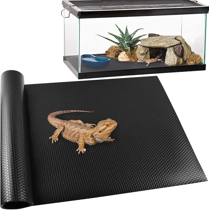 Reptile Carpet, Reptile Mat, Bearded Dragon, Leopard Gecko Substrate,Bearded Dragon Tank Flooring, Snake,Tortoise Bedding, Bearded Dragon Tank Accessories (18"X 79", 1 PCS Thicker Mat) TCYPUHL