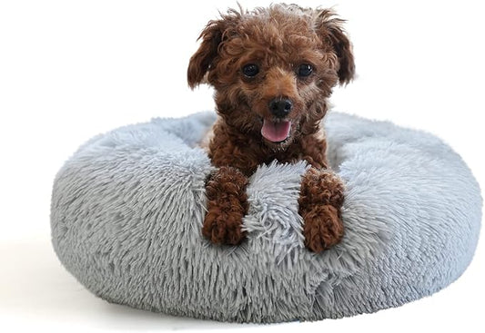 Tiny Dog Bed Fluffy Puppy Bed Washable Donut Anti Slip 15 Inches - PAWPICO