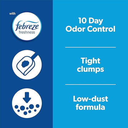 Fresh Step Odor Shield Clumping Litter With Febreze Freshness, Continuous Cat Litter Odor Eliminator, 14 lb. Box - PAWPICO