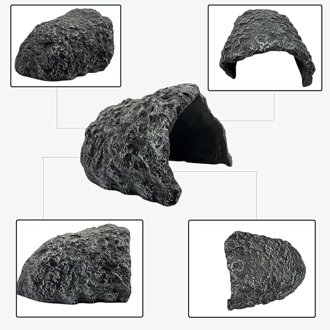 Large Reptile Hide Resin Snake Hides for Ball Pythons Reptile Hides and Cavesbearded Dragon Hide Simulation Rock Reptile Hideout for Habitat Lizard Leopard Gecko ZXUAQNOE